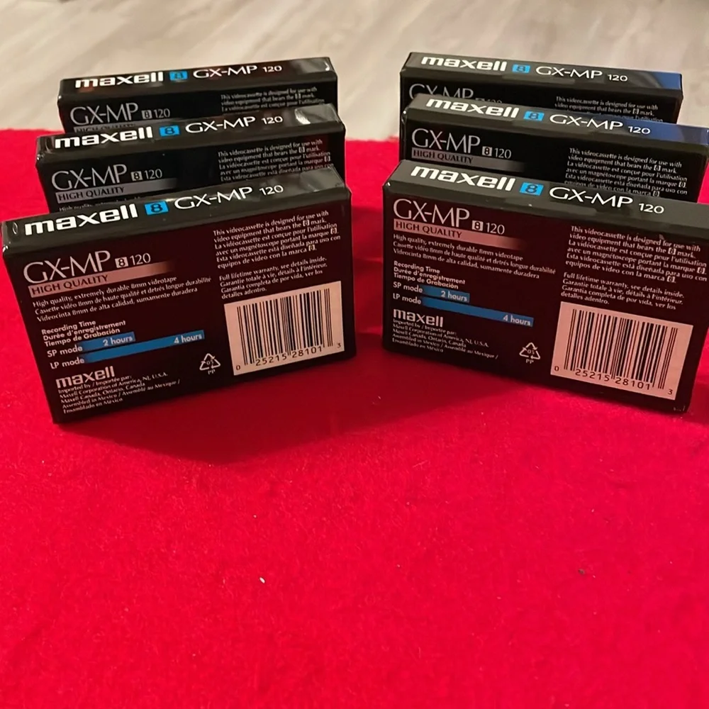 Maxell GX-MP 120 Camcorder Tapes-6 Pack-High Quality-Extremely Durable 8mm